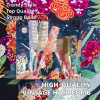 Peignes à cheveux classiques en acétate de cellulose vintage de haute qualité, à dents fines, personnalisables, vente en gros