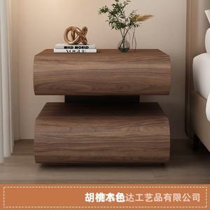Custom-made wooden bedside table, Chinese style floating bedside table, solid wood minimalist home bedroom <b>small</b> storage <b>cabinet</b> - Product Image 3