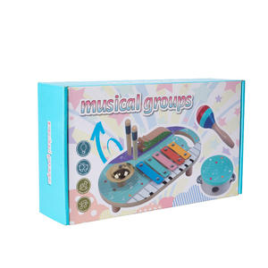 Tambor de mano de madera multifuncional, juego de instrumentos musicales, pensamiento lógico, juguetes educativos de aprendizaje para niños y niñas - Product Image 6