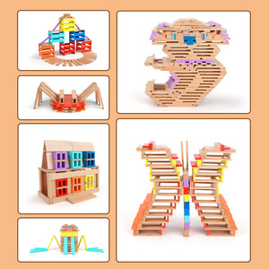 Bloques de construcción de Arquímedes, juguete de madera, 100 piezas, ensamblaje creativo para niños de 4 a 6 años, juego educativo práctico - Product Image 3