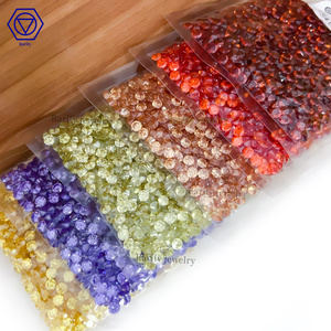 Vente en gros de pierres de zircone cubique de qualité 5A, couleur L-Olive, taille ronde brillante, zircone synthétique, pierres en vrac - Product Image 2