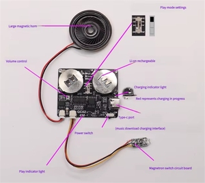Módulo de Audio Descargable DIY <span class=keywords><strong>para</strong></span> Grabación de Voz, Chip de Altavoz <span class=keywords><strong>para</strong></span> Música en Tarjetas de Felicitación - Product Image 5