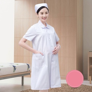 बेबी कॉलर मातृत्व नर्स वर्दी, सफेद लैब कोट, पेट समर्थन कार्य वर्दी - Product Image 4