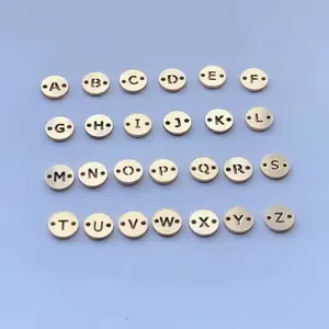 Permanente 14K Goud Gevulde Connector 925 Sterling Zilver Dubbel Gat 26 Engelse Letter Bedels Voor Sieraden Maken