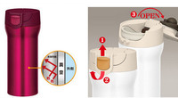 Mug de voyage isotherme en acier inoxydable de 500 ml, tasse thermos à double paroi avec couvercles pour café et eau