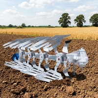 Arado de Surco Reversible Montado con Motor Diésel Pioneer, con Aleta Hidráulica de 3 Filas, Engranajes y Rodamientos para Labranza en Pequeñas Explotaciones Agrícolas