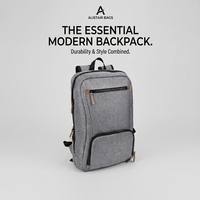 Sac à dos d'affaires et étudiant tendance avec logo personnalisé, antivol, résistant à l'eau, bretelles arquées et compartiment zippé pour ordinateur portable