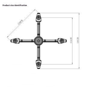 Konektor adaptor kompor, konverter tangki Gas, konektor pembakar, adaptor dengan 4 port untuk piknik BBQ berkemah di luar ruangan - Product Image 3