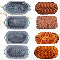 Silikon-Kastenkuchenform Silikon-Kuchenformen-Set Geriffelte Silikon-Brotbackform mit Wiederverwendbaren Backfächern Backform für Brownie Brot Muffins