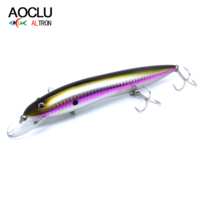 Leurre flottant Minnow 150mm 33g, Jerkbait rigide avec sonnette, 1 pièce, fil pour pêche en haute mer, 4 hameçons triples, leurres de pêche en eau salée