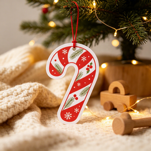 Décoration suspendue en papier de Père Noël, style dessin animé, chapeau rouge, barbe blanche, ornement de Noël - Product Image 5