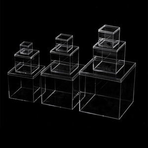 Rõ ràng acrylic nhựa vuông Cube hộp nhỏ với nắp hộp lưu trữ tổ chức Acrylic Hộp cho Sneakers - Product Image 3