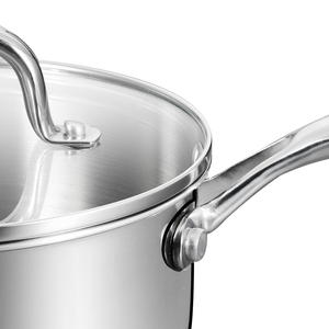 <span class=keywords><strong>Casserole</strong></span> en acier inoxydable écologique de 18 cm avec revêtement antiadhésif <span class=keywords><strong>sans</strong></span> <span class=keywords><strong>PFOA</strong></span>, couvercle en verre, compatible gaz et <span class=keywords><strong>induction</strong></span>, légère, pot de cuisson - Product Image 5