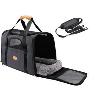 Wholesale Airline Approved Soft Sided Portable Foldable Expandable Handbag Tote Bag carry Cats Dogs Pet Carrier