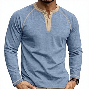 Men's Henley Short Sleeve Shirt Moisture Wicking Lightweight 100% Cotton Front Logo Casual Summer Basic Tee - Product Image 1