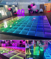 Piste de Danse LED Magnétique Mariage Fête Événement Miroir Infini 3D Panneaux de Piste de Danse Portables