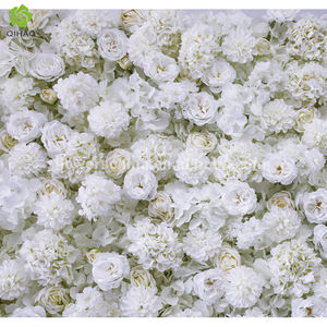 Decoración de Pared de Flores Artificiales Personalizada para Eventos en Centros Comerciales, 8 pies x 8 pies, Globos Blancos, Crisantemos, Hortensias, Rosas - Product Image 6