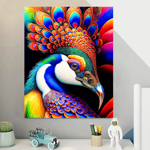 Pintura por Números, Colorido Pavo Real, Dibujo sobre <span class=keywords><strong>Lienzo</strong></span> <span class=keywords><strong>para</strong></span> Decoración del Hogar, Kits de Pintura, Regalo DIY, 40x50cm/16x20 pulgadas - Product Image 6