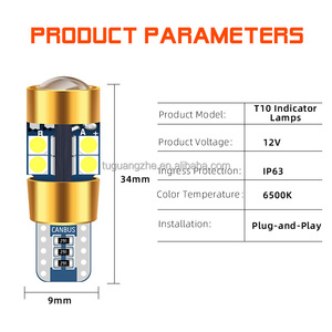 TGZ Blanc Pur 12v T10 Canbus 291 <span class=keywords><strong>W5W</strong></span> 19SMD Park Light 194 Led Light 168 Ampoule Voiture Led Porte Côté Projecteur Len - Product Image 2