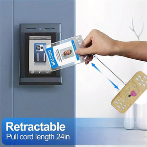 Porte-badge en tissu transfrontalier en feutre extensible avec motif éléphant, avec clip dorsal et porte-clés extensible - Product Image 3
