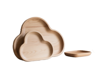 Plateau de service rond en bois de 22 cm, transparent, avec compartiments, pour servir des aliments, des collations, du petit-déjeuner, des fruits, petit plateau de service rond en bois