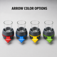 Jeu de verres à shot rotatifs 'Spin the Shot' avec flèche et verre personnalisables en couleur, jeu de boisson pour fêtes et bars, vente en gros