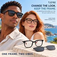 Montures de lunettes unisexes TR90 avec clip solaire anti-radiation et verres polarisés TAC confortables