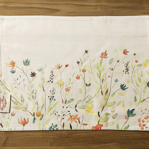 Serviettes en lin élégantes Boho Napperons en coton imprimé avec broderie personnalisée Accents de table à ourlet pour les mariages - Product Image 2