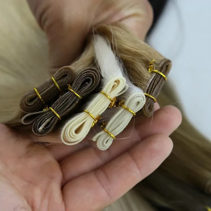 100% Russian genius weft hair extensions the hair shop customized color buy genius weft hair extensions Soft Light genius wefts