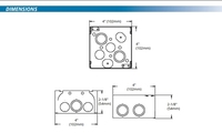 Boîte de conduits électriques profonde carrée de 4 ''Boîte de jonction électrique étanche de 2 à 1/8'' 52171-K Boîte d'interrupteur métallique à 2 groupes