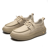 Chaussures décontractées pour hommes en cuir rétro à lacets confortables et tendance en gros, personnalisées, pour l'automne, l'hiver et le printemps