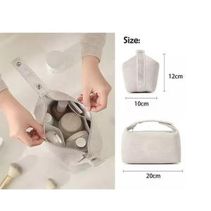 Bolsa de Maquillaje de Lona Natural Personalizada con su Logotipo, Bolsa de Cosméticos Reutilizable, Duradera, de Viaje, de Algodón, Cáñamo y Yute, al por Mayor - Product Image 6