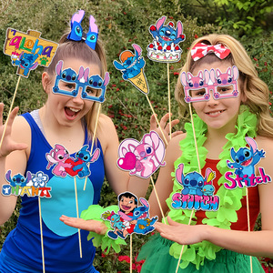 <span class=keywords><strong>Lilo</strong></span> <span class=keywords><strong>y</strong></span> <span class=keywords><strong>Stitch</strong></span>, nuevo tema de dibujos animados, fiesta de <span class=keywords><strong>cumpleaños</strong></span>, gafas de papel, divertidos accesorios para fotos, conjunto de decoraciones - Product Image 6