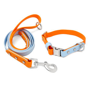 Venta al por mayor de correas suaves de PVC impermeable perro hebilla Collar correa de lujo de moda ajustable perro Collar de plomo conjunto - Product Image 3