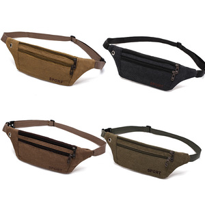 Sports Waist <b>Bag</b> Canvas Men Women Outdoor Running Fanny Pack Lightweight Durable Mobile Phone Chest <b>Bag</b> - Product Image 1