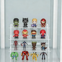 Étagère de présentation portable en acrylique multifonction à 3 niveaux détachable transparente personnalisée, montage facile pour figurines et cupcakes
