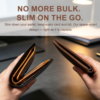 Dompet Kulit Halus Custom Gemuime Leather RFID Blocking Bifold Dompet Pria Custom Pabrik Dompet Kartu Kredit untuk Pria