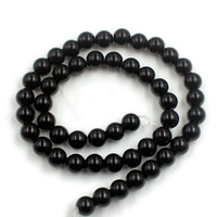 Perles rondes en pierre noire de haute qualité, perles en verre coloré givré, accessoires de bricolage semi-finis, perles en vrac