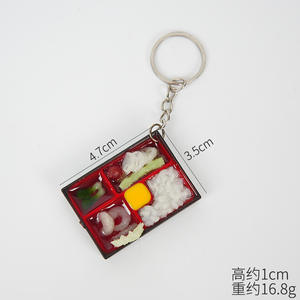 Porte-clés lumineux en PVC, motif dessin animé, modèle d'ornement suspendu en forme de nourriture, boîte à lunch Zhejiang, boîte à fast-food amusante, tendance mode - Product Image 5