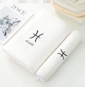 Lớn mạnh mẽ thấm người lớn 12 chòm sao chữ thêu mặt khăn tắm bộ - Product Image 6