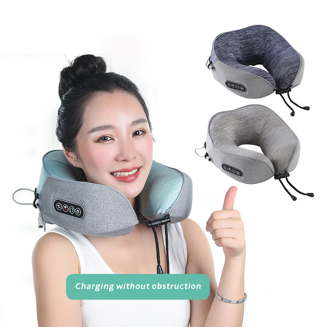Electric Wireless Shoulder Smart Pillow Wholesale Massager Shiatsu Pulse Back and Neck Massage Sleeping Pillow Neck Massage