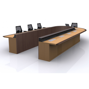 Grands meubles de design moderne, table de réunion en placage de luxe, nouvelle arrivée, tables de formation en bois en forme de U - Product Image 1