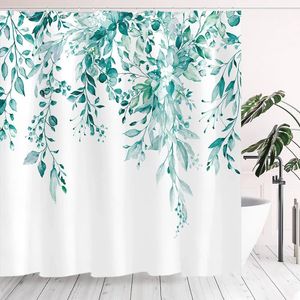In ấn kỹ thuật số bán sỉ tùy chỉnh thiết kế lá Polyester rèm cửa tắm cho phòng tắm - Product Image 3