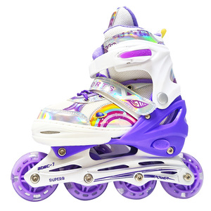 Chaussures de patinage à roulettes à quatre roues en ligne pour fille et garçon - Product Image 4