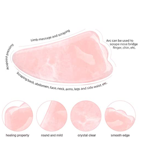 หินควอตซ์ Gua Sha นวดหน้ารูปปีกหยกธรรมชาติสำหรับนวดหน้าพร้อมอุปกรณ์ดูแลผิว - Product Image 3
