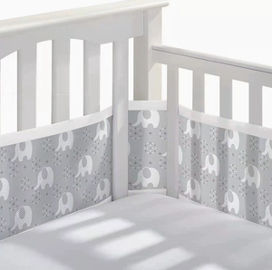 Barrière de lit pour tout-petit, pare-chocs en maille respirante, doublure de lit pour la sécurité des nouveau-nés, protection rembourrée douce, motif étoile, 2 pièces - Product Image 1