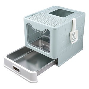 Toilettes désodorisantes en <span class=keywords><strong>plastique</strong></span> pour le nettoyage des animaux de compagnie, entièrement fermées, <span class=keywords><strong>bac</strong></span> <span class=keywords><strong>à</strong></span> <span class=keywords><strong>sable</strong></span> pour chat, accessoire de litière pour chat de qualité supérieure - Product Image 6