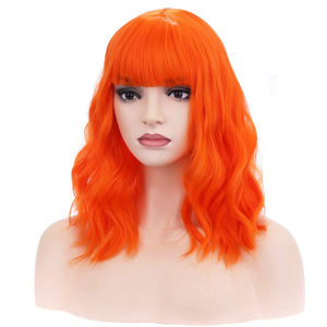 ชุดวิกผมสีส้มแบบลอนหนาทำจากลวดทนความร้อนสูงผมปลอมแบบสั้นขายในต่างประเทศ - Product Image 2