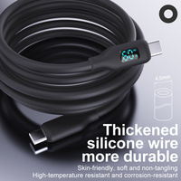 Nuevo Cable de Carga Rápida USB-C a USB-C con Pantalla LED Digital de 60W, Cable de Carga de Silicona con Cobre Puro para Teléfonos Móviles y Computadoras