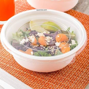 Récipient de pulpe de canne à sucre jetable écologique avec couvercle plat biodégradable en PET de 12oz pour soupe et salade - Product Image 5
